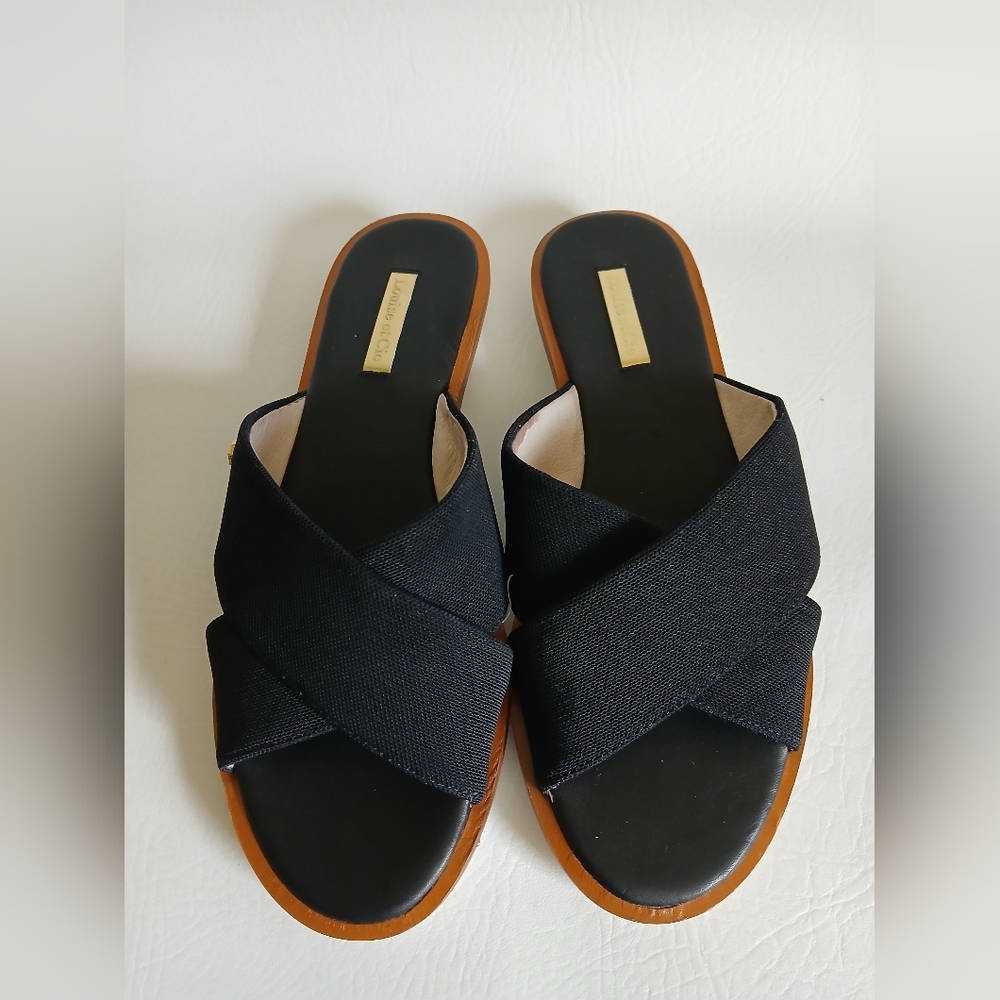 Louise et Cie Black and Brown Sandals with Modern Aesthetic